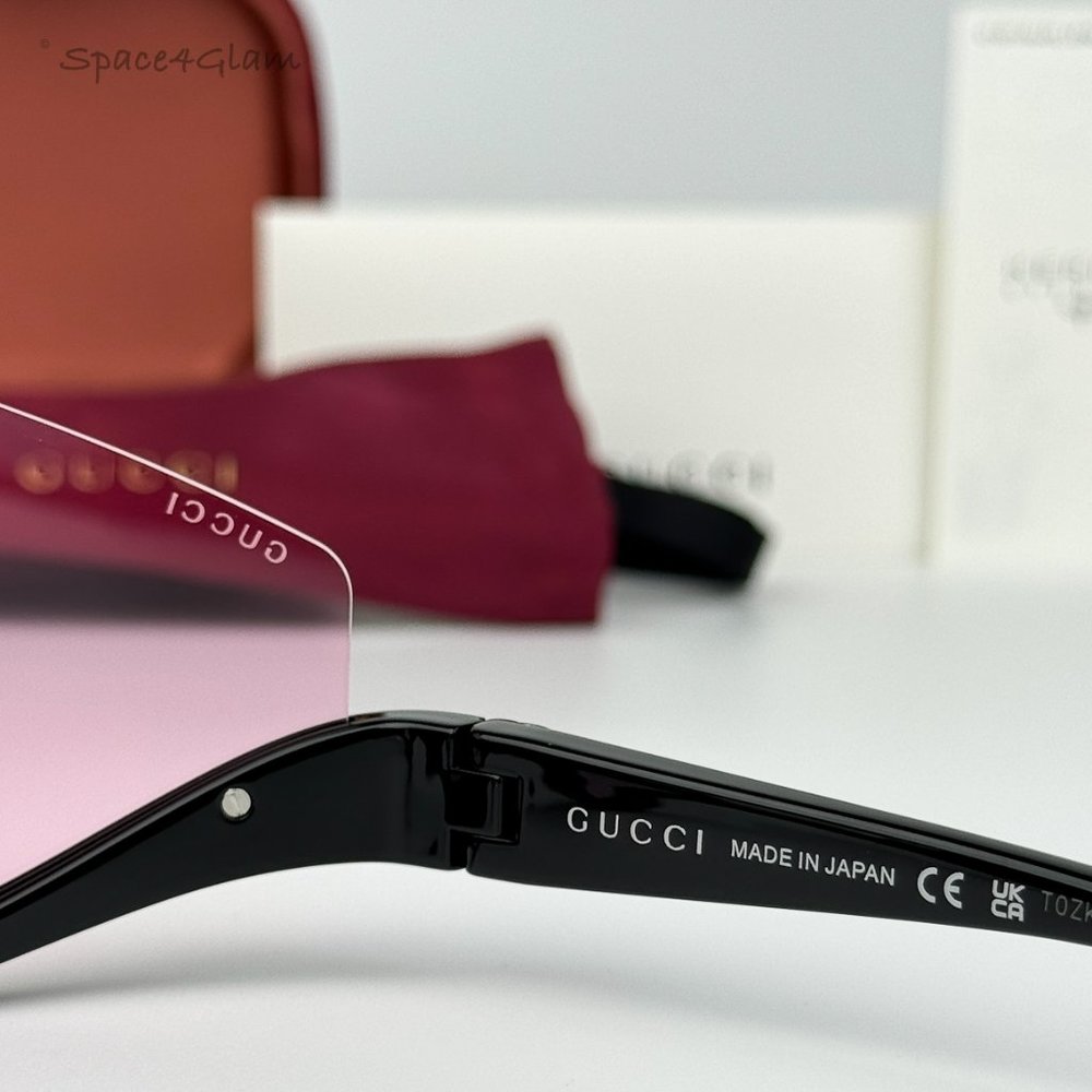 Gucci Women Sunglasses Black Pink Shield Mask GG1650S 002 BRAND NEW - Picture 6 of 12